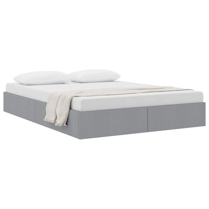 Letto con Contenitore Grigio chiaro 135 x 190 cm Tessuto