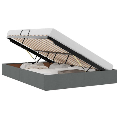 Letto con Contenitore Grigio scuro 135 x 190 cm Tessuto