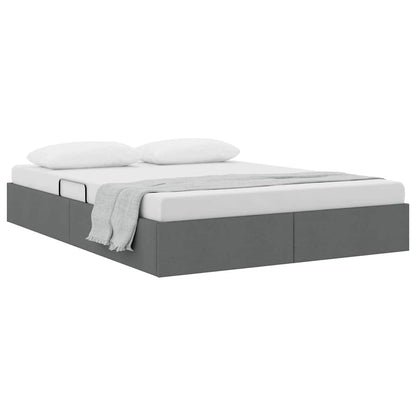 Letto con Contenitore Grigio scuro 135 x 190 cm Tessuto
