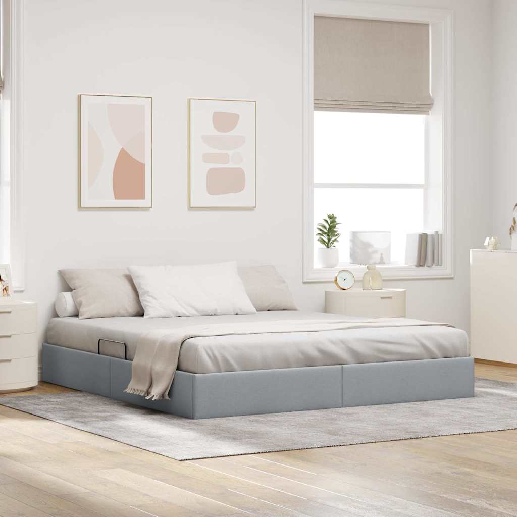 Letto con Contenitore Grigio chiaro 180 x 200 cm Tessuto