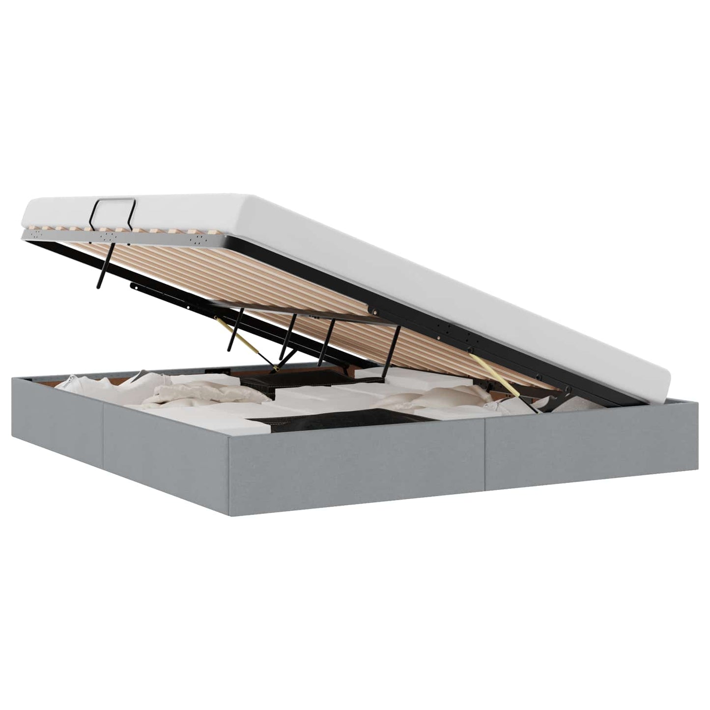 Letto con Contenitore Grigio chiaro 180 x 200 cm Tessuto