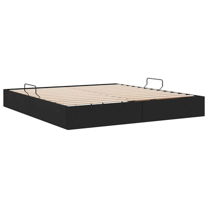 Letto con Contenitore con materasso Nero 180 x 200 cm Tessuto