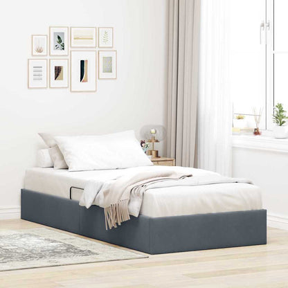 Letto con Contenitore Grigio scuro 90 x 190 cm Velluto