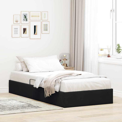 Letto con Contenitore con materasso Nero 90 x 190 cm Velluto