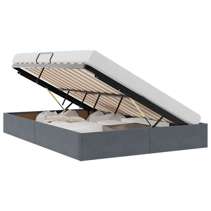 Letto con Contenitore Grigio scuro 135 x 190 cm Velluto