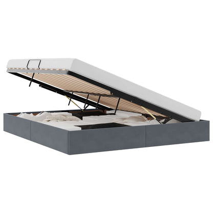 Letto con Contenitore Grigio scuro 180 x 200 cm Velluto