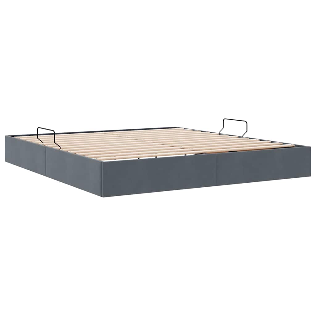 Letto con Contenitore Grigio scuro 180 x 200 cm Velluto