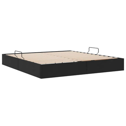 Letto con Contenitore con materasso Nero 180 x 200 cm Velluto