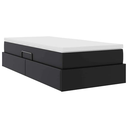 Letto con contenitore e materasso Nero 90 x 190 cm