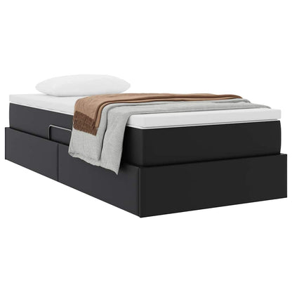 Letto con contenitore e materasso Nero 90 x 190 cm