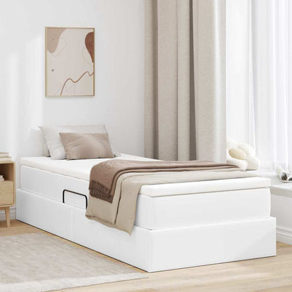 Letto con contenitore e materasso Bianco 90 x 190 cm