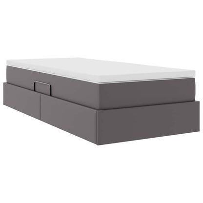 Letto con contenitore e materasso Grigio 90 x 190 cm