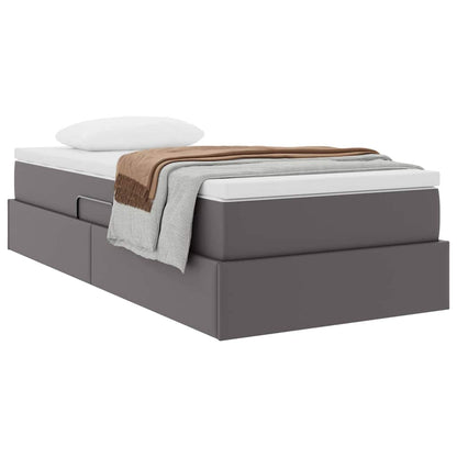 Letto con contenitore e materasso Grigio 90 x 190 cm