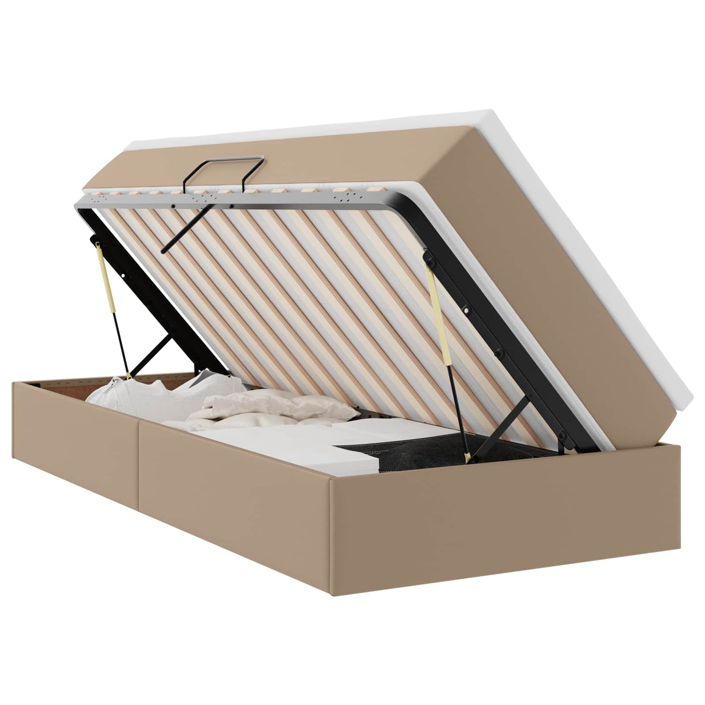 Letto con contenitore e materasso Cappuccino 90 x 190 cm