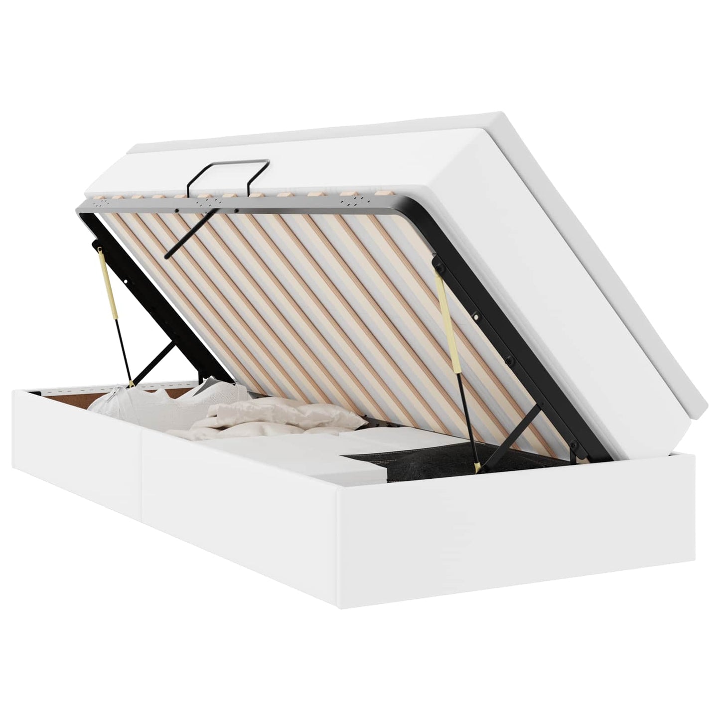 Letto con contenitore e materasso Bianco 100 x 200 cm