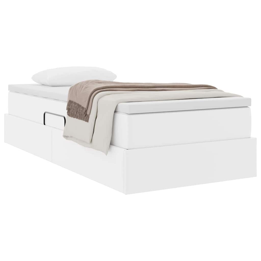 Letto con contenitore e materasso Bianco 100 x 200 cm