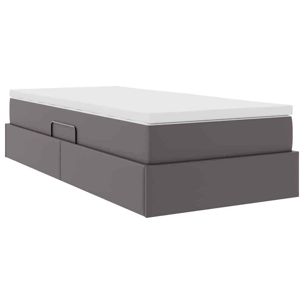Letto con contenitore e materasso Grigio 100 x 200 cm