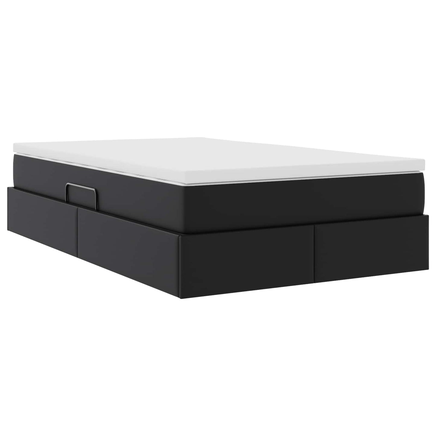 Letto con contenitore e materasso Nero 120 x 190 cm