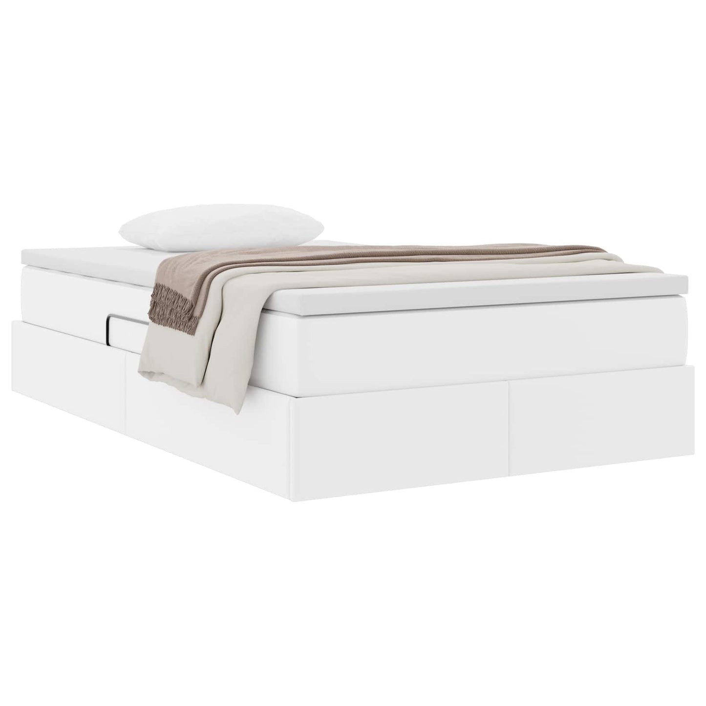 Letto con contenitore e materasso Bianco 120 x 190 cm