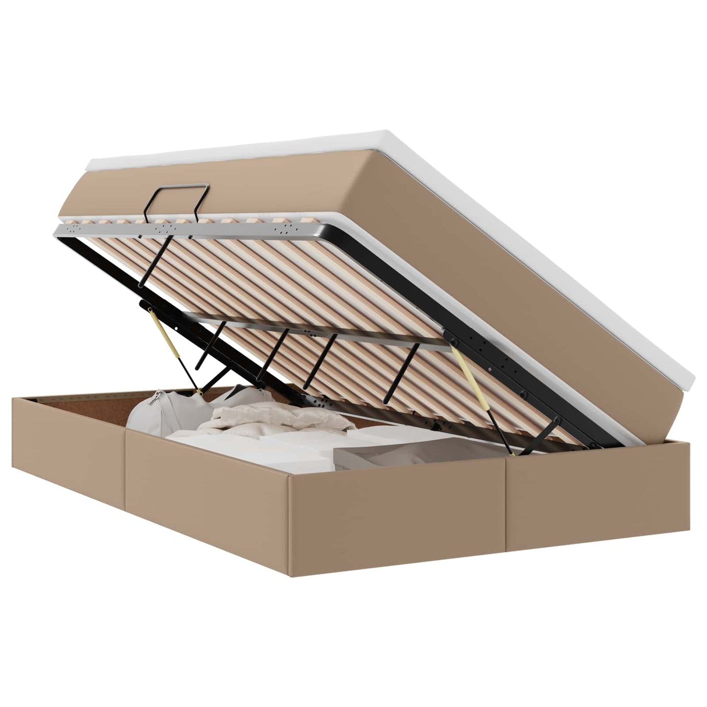 Letto con contenitore e materasso Cappuccino 120 x 190 cm