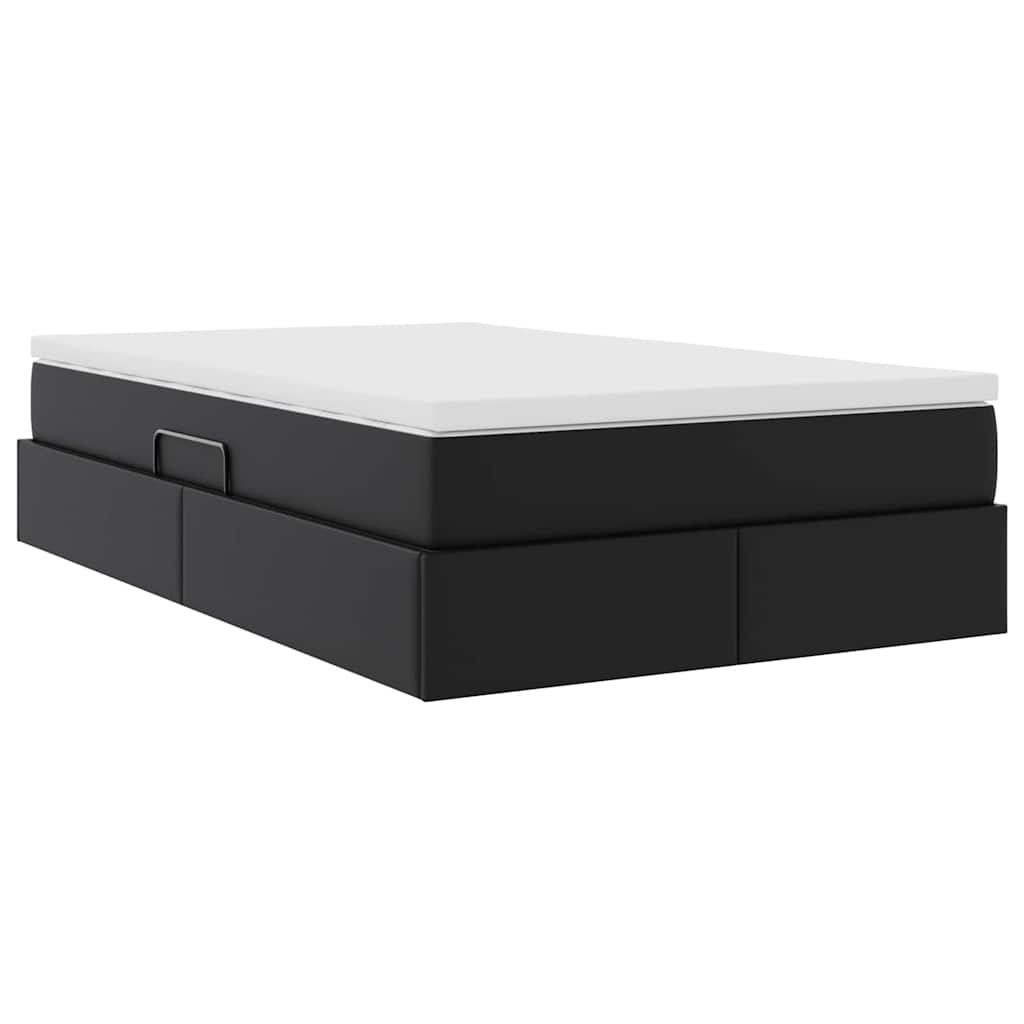 Letto con contenitore e materasso Nero 120 x 200 cm