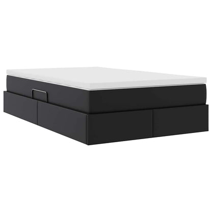 Letto con contenitore e materasso Nero 120 x 200 cm