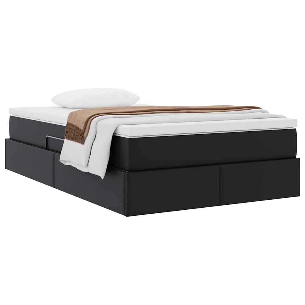 Letto con contenitore e materasso Nero 120 x 200 cm