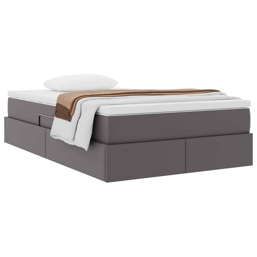 Letto con contenitore e materasso Grigio 120 x 200 cm