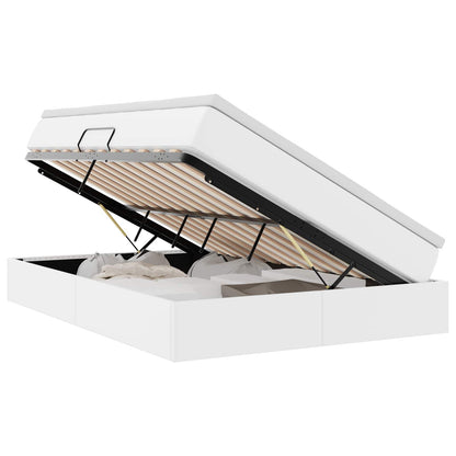 Letto con contenitore e materasso Bianco 140 x 190 cm