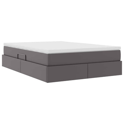 Letto con contenitore e materasso Grigio 140 x 190 cm