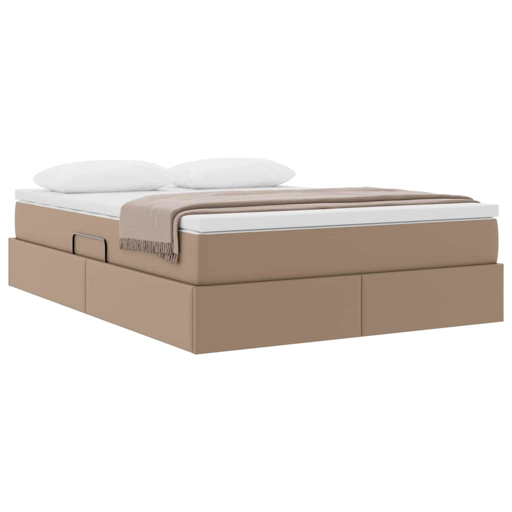 Letto con contenitore e materasso Cappuccino 140 x 190 cm