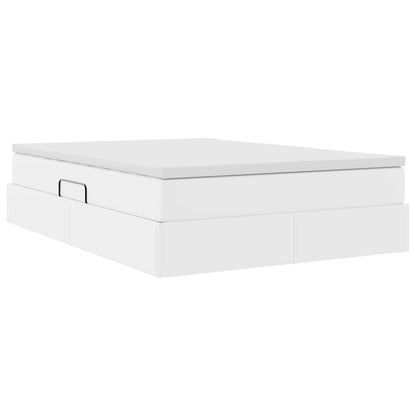 Letto con contenitore e materasso Bianco 140 x 200 cm