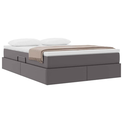 Letto con contenitore e materasso Grigio 140 x 200 cm
