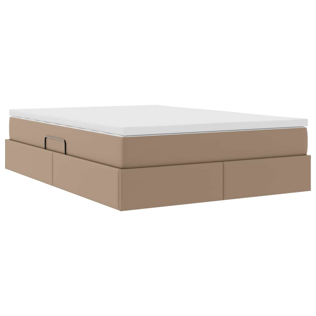 Letto con contenitore e materasso Cappuccino 140 x 200 cm