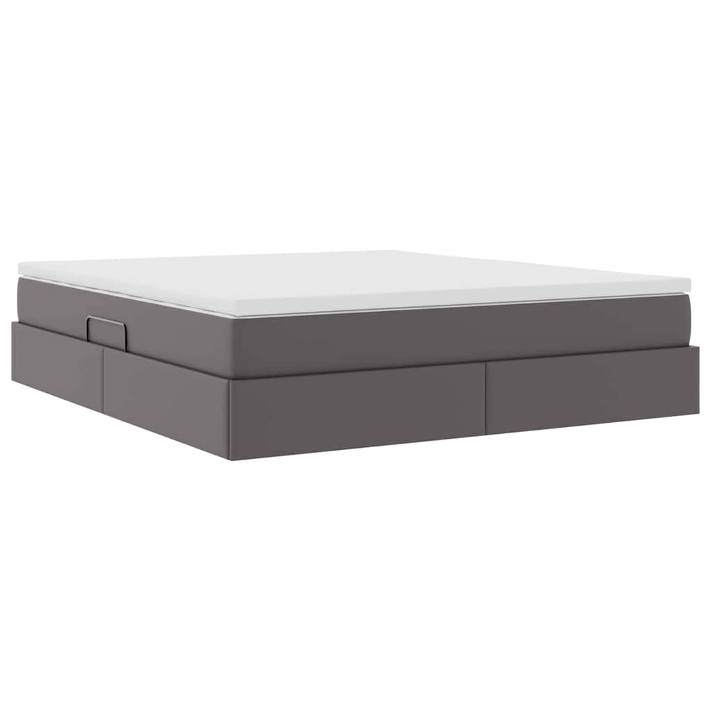 Letto con contenitore e materasso Grigio 160 x 200 cm