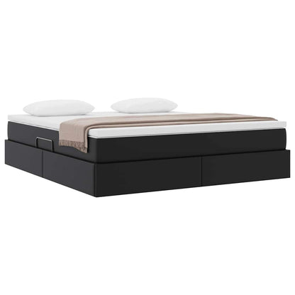 Letto con contenitore e materasso Nero 180 x 200 cm
