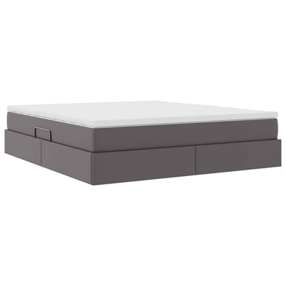 Letto con contenitore e materasso Grigio 180 x 200 cm