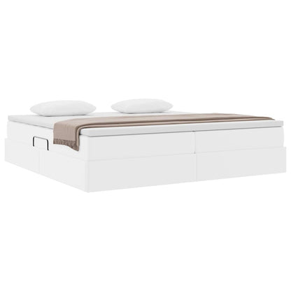 Letto con contenitore e materasso Bianco 200 x 200 cm