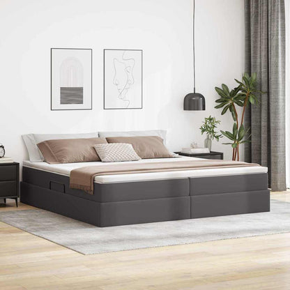 Letto con contenitore e materasso Grigio 200 x 200 cm