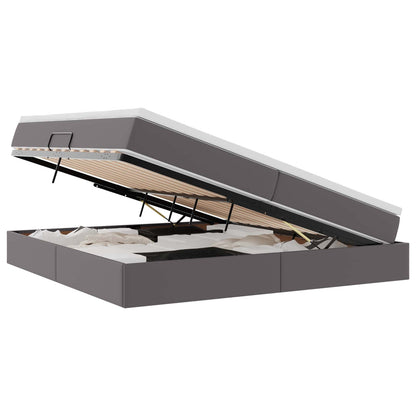 Letto con contenitore e materasso Grigio 200 x 200 cm