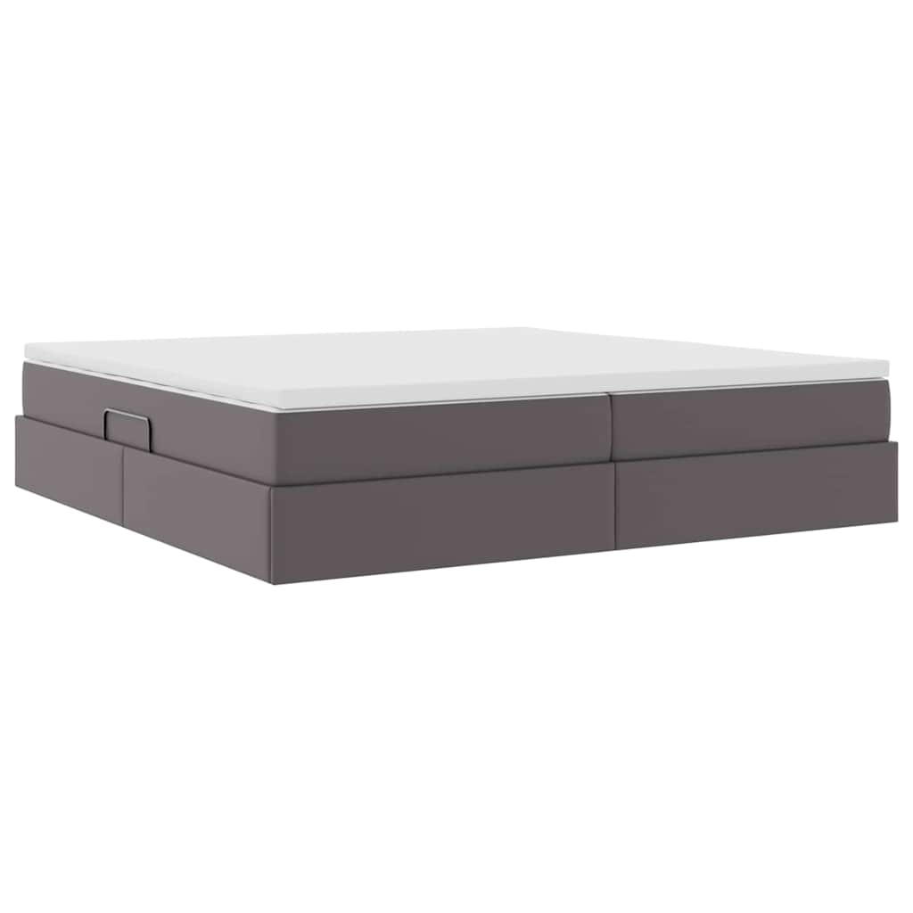 Letto con contenitore e materasso Grigio 200 x 200 cm