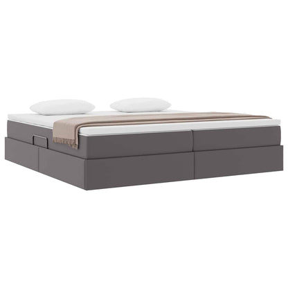 Letto con contenitore e materasso Grigio 200 x 200 cm