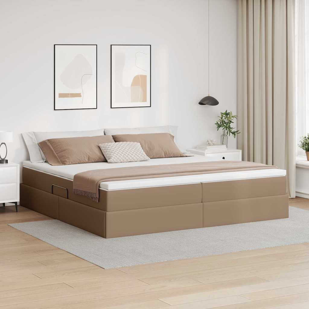 Letto con contenitore e materasso Cappuccino 200 x 200 cm