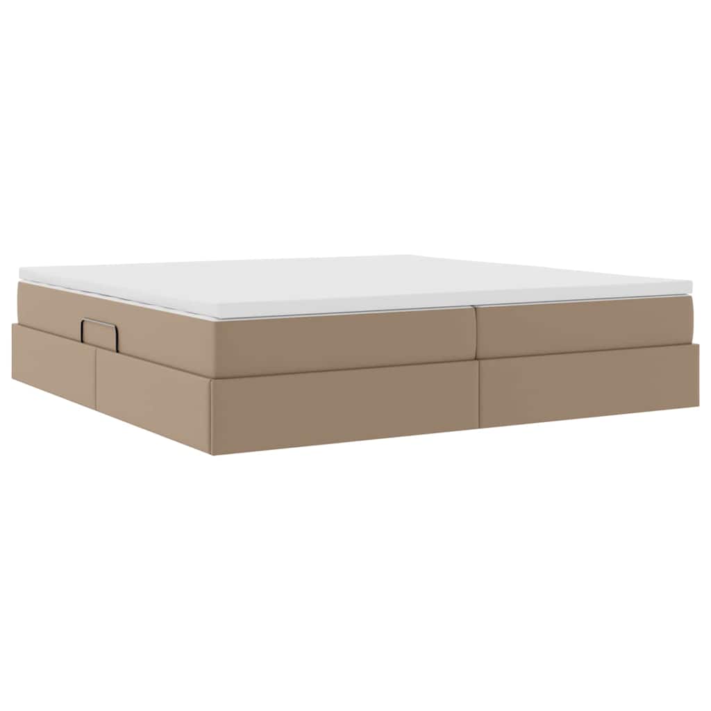 Letto con contenitore e materasso Cappuccino 200 x 200 cm