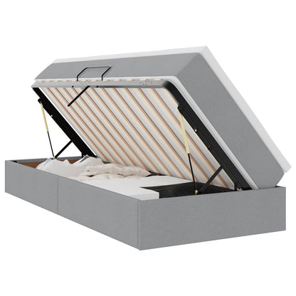 Letto con contenitore e materasso Grigio chiaro 90 x 190 cm