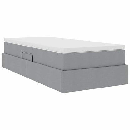 Letto con contenitore e materasso Grigio chiaro 90 x 190 cm