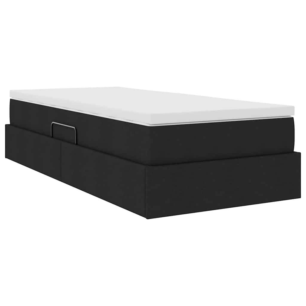 Letto con contenitore e materasso Nero 90 x 190 cm Poliestere