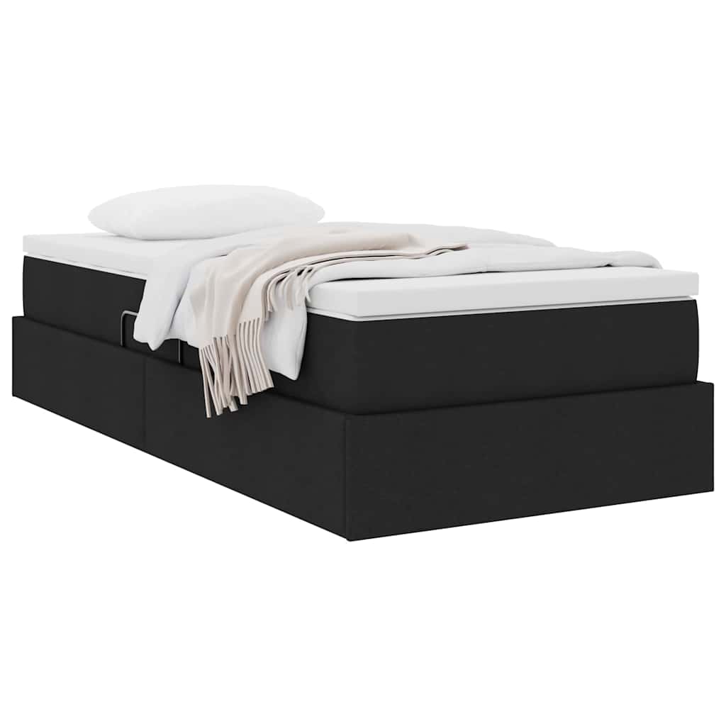 Letto con contenitore e materasso Nero 90 x 190 cm Poliestere