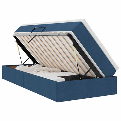Letto con contenitore e materasso Blu 90 x 190 cm Poliestere