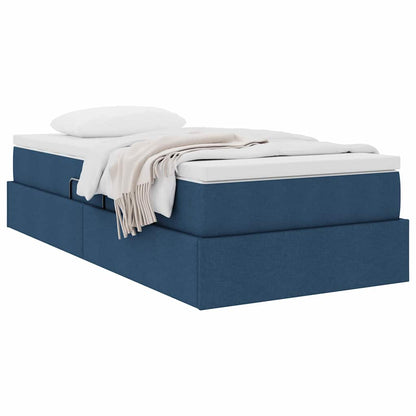 Letto con contenitore e materasso Blu 90 x 190 cm Poliestere